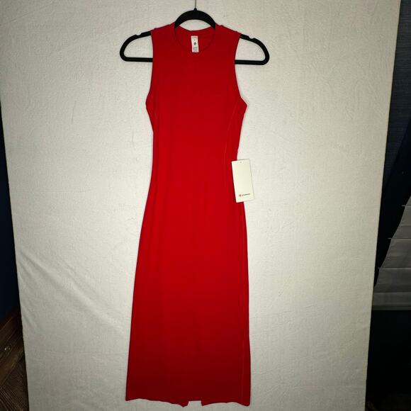 lululemon athletica Dresses & Skirts - lululemon All Aligned Midi Dress Red NWT Sz 2